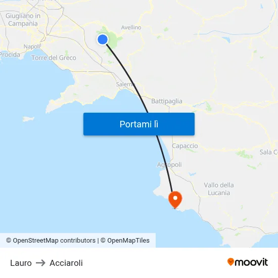 Lauro to Acciaroli map