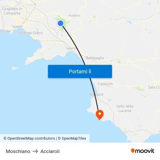 Moschiano to Acciaroli map