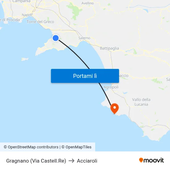 Gragnano (Via Castell.Re) to Acciaroli map