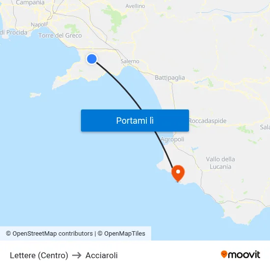 Lettere (Centro) to Acciaroli map