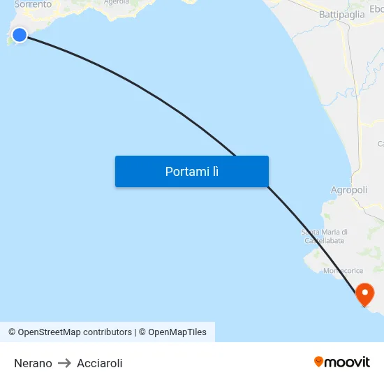 Nerano to Acciaroli map