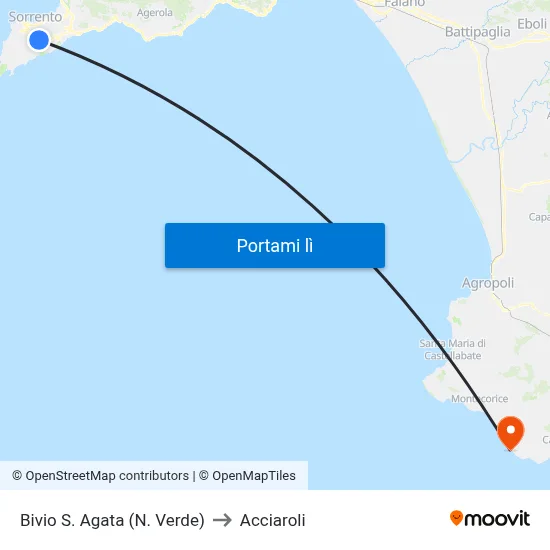 Bivio S. Agata (N. Verde) to Acciaroli map
