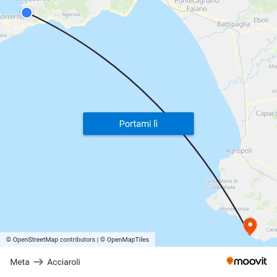 Meta to Acciaroli map