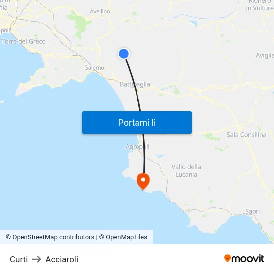 Curti to Acciaroli map