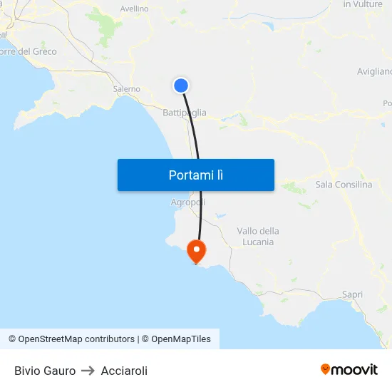 Bivio Gauro to Acciaroli map
