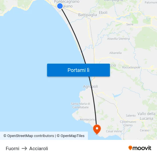 Fuorni to Acciaroli map