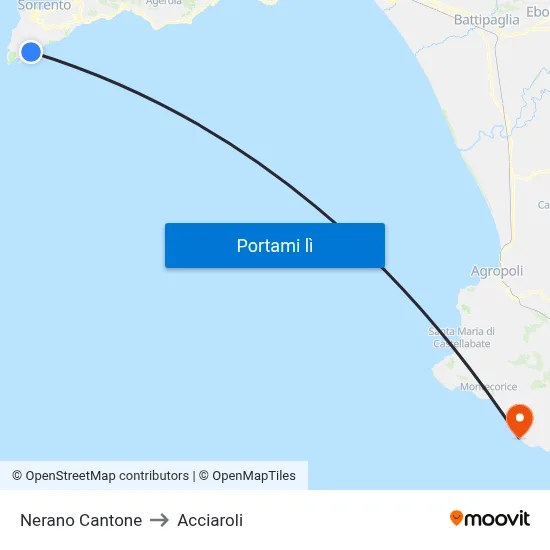 Nerano Cantone to Acciaroli map