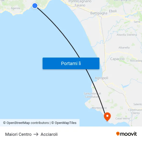 Maiori Centro to Acciaroli map
