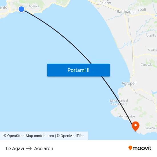 Le Agavi to Acciaroli map