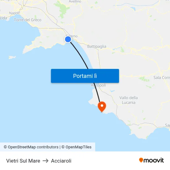 Vietri Sul Mare to Acciaroli map