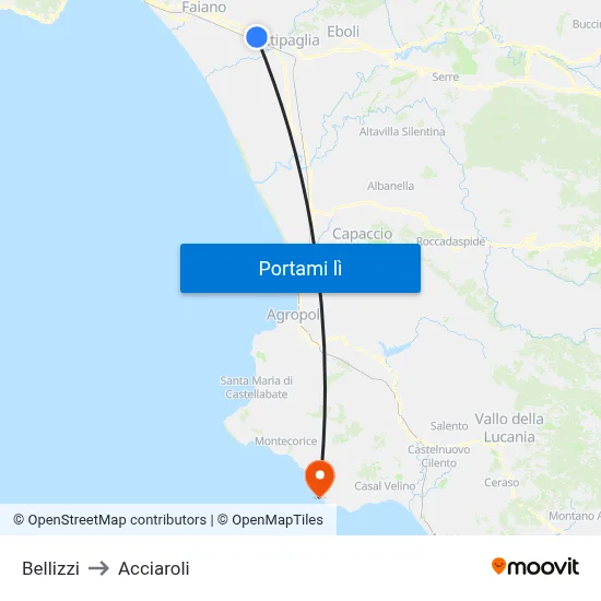 Bellizzi to Acciaroli map