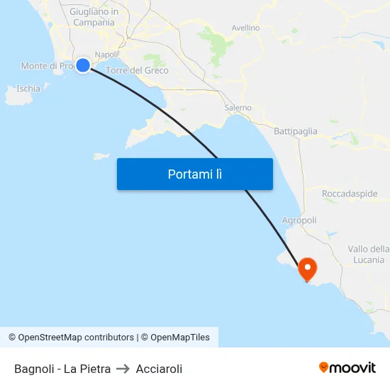 Bagnoli - La Pietra to Acciaroli map