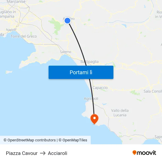 Piazza Cavour to Acciaroli map