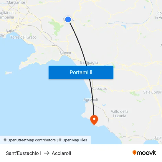 Sant'Eustachio I to Acciaroli map