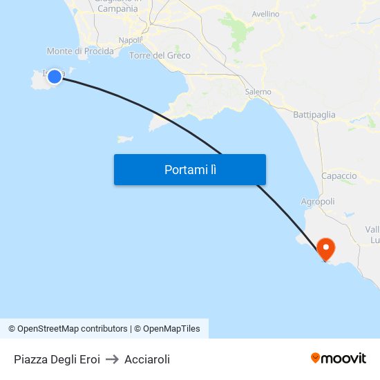 Piazza Degli Eroi to Acciaroli map