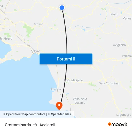 Grottaminarda to Acciaroli map