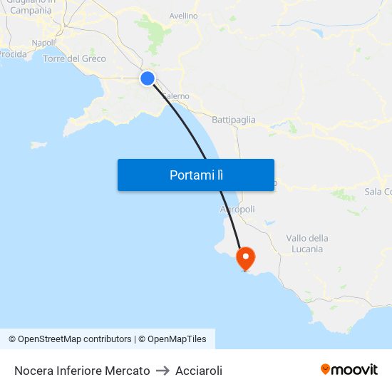 Nocera Inferiore Mercato to Acciaroli map