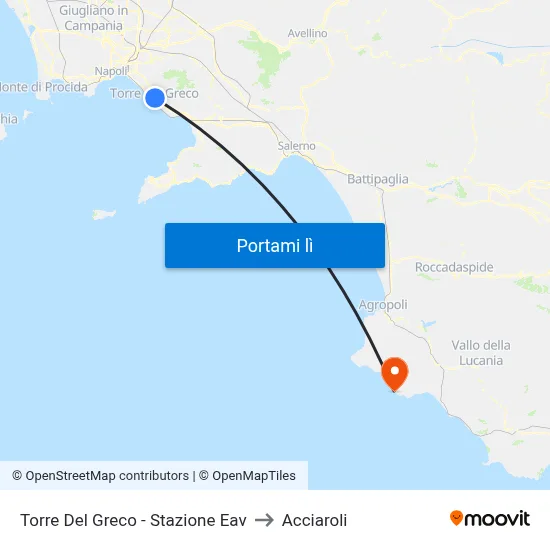 Torre Del Greco - Stazione Eav to Acciaroli map