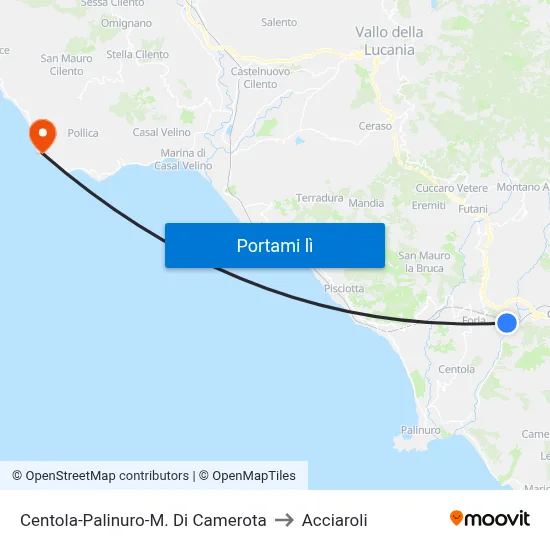Centola-Palinuro-M. Di Camerota to Acciaroli map