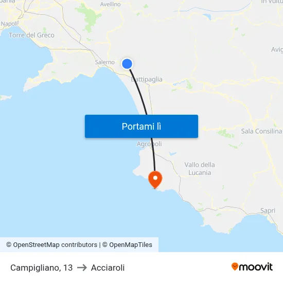 Campigliano, 13 to Acciaroli map