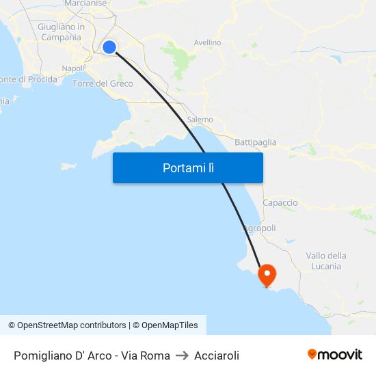 Pomigliano D' Arco - Via Roma to Acciaroli map