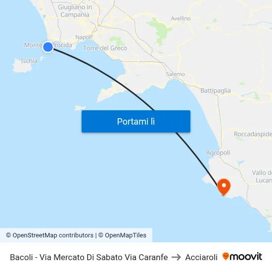 Bacoli - Via Mercato Di Sabato Via Caranfe to Acciaroli map