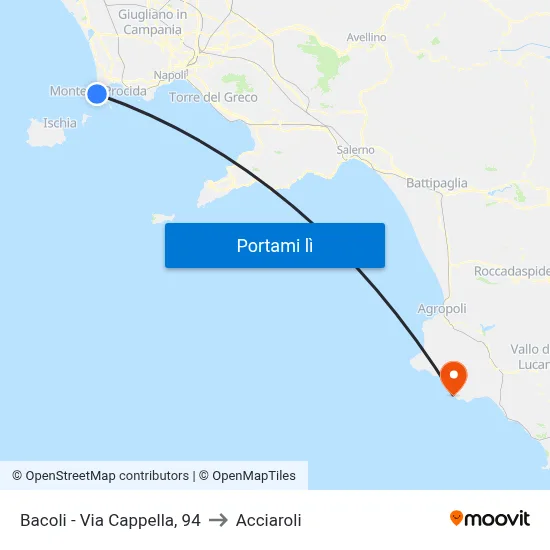 Bacoli - Via Cappella, 94 to Acciaroli map