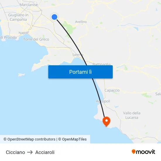 Cicciano to Acciaroli map