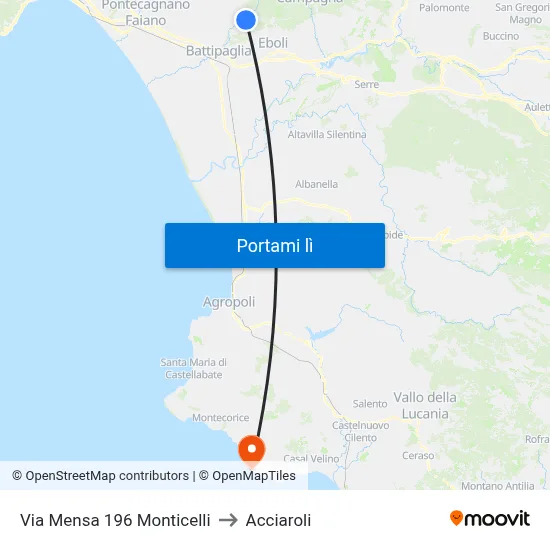 Via Mensa 196 Monticelli to Acciaroli map