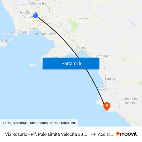 Via Rosario - Rif. Palo Limite Velocità 30 Kmh to Acciaroli map