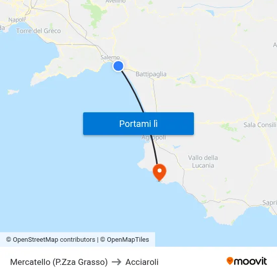 Mercatello (P.Zza Grasso) to Acciaroli map