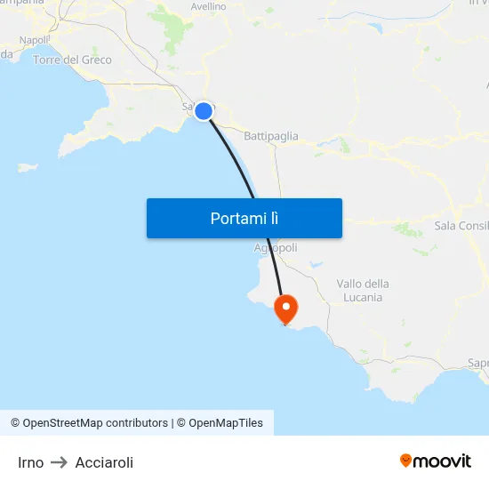 Irno to Acciaroli map