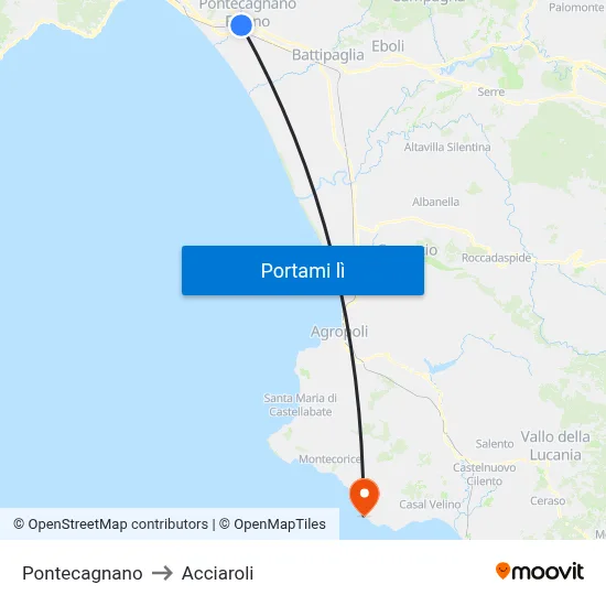 Pontecagnano to Acciaroli map