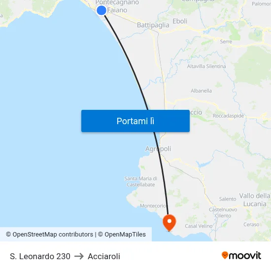 S. Leonardo 230 to Acciaroli map