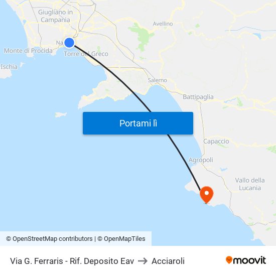 Via G. Ferraris - Rif. Deposito Eav to Acciaroli map