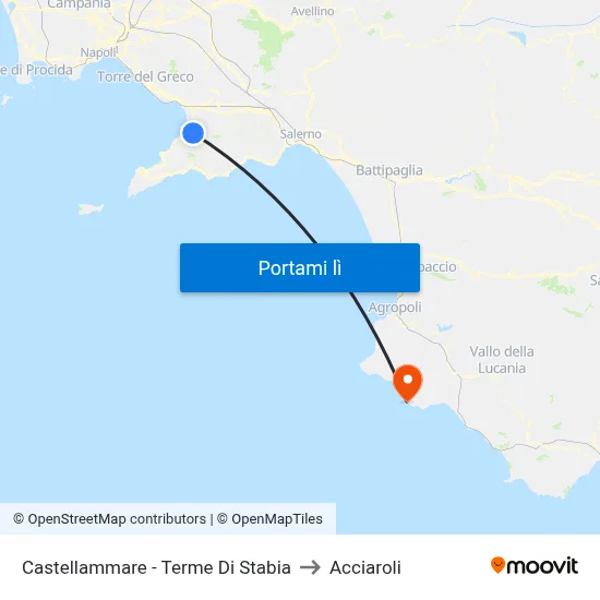 Castellammare - Terme Di Stabia to Acciaroli map