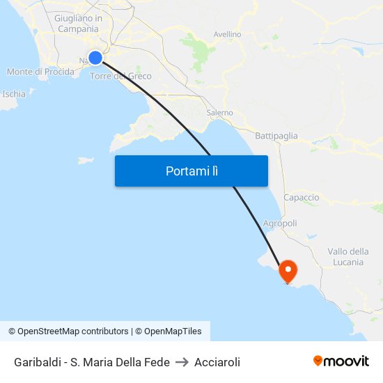 Garibaldi - S. Maria Della Fede to Acciaroli map