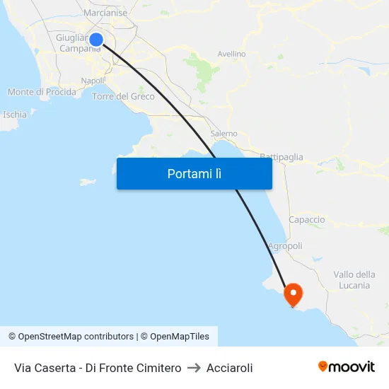 Via Caserta - Di Fronte Cimitero to Acciaroli map