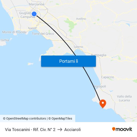 Via Toscanini - Rif. Civ. N° 2 to Acciaroli map