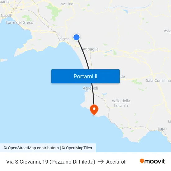 Via S.Giovanni, 19 (Pezzano Di Filetta) to Acciaroli map