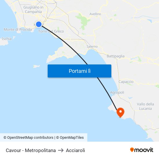 Cavour - Metropolitana to Acciaroli map