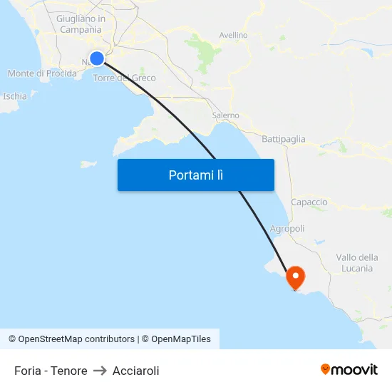 Foria - Tenore to Acciaroli map
