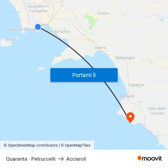 Quaranta - Petruccelli to Acciaroli map