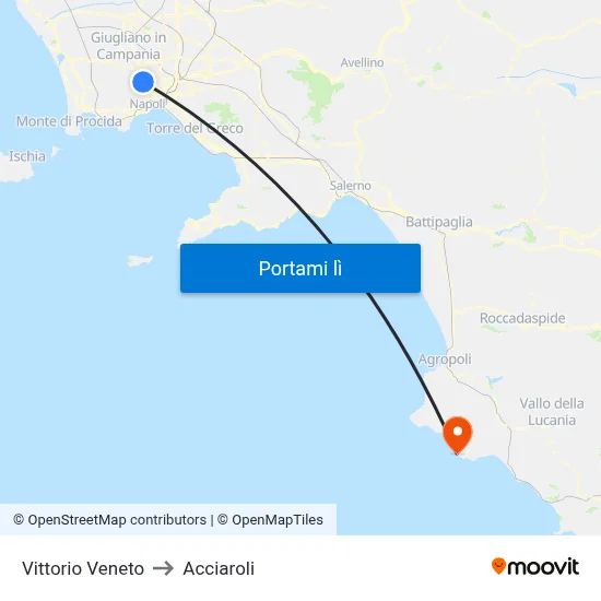 Vittorio Veneto to Acciaroli map