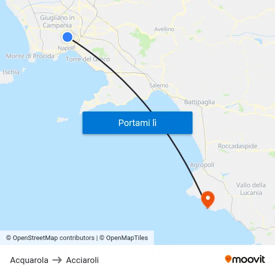 Acquarola to Acciaroli map