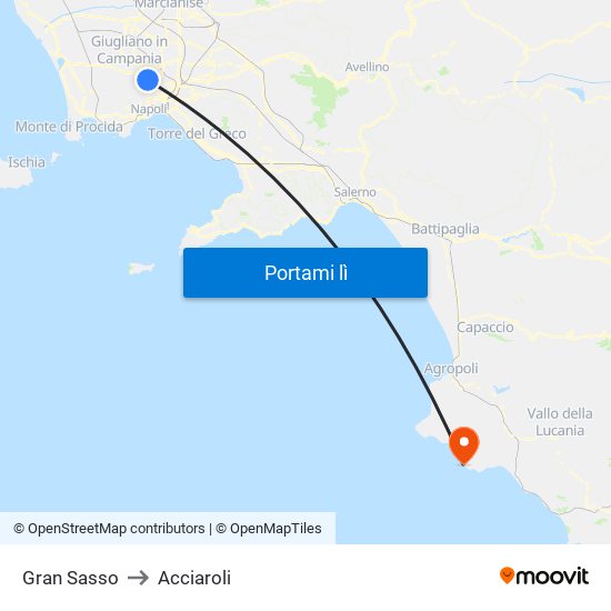 Gran Sasso to Acciaroli map