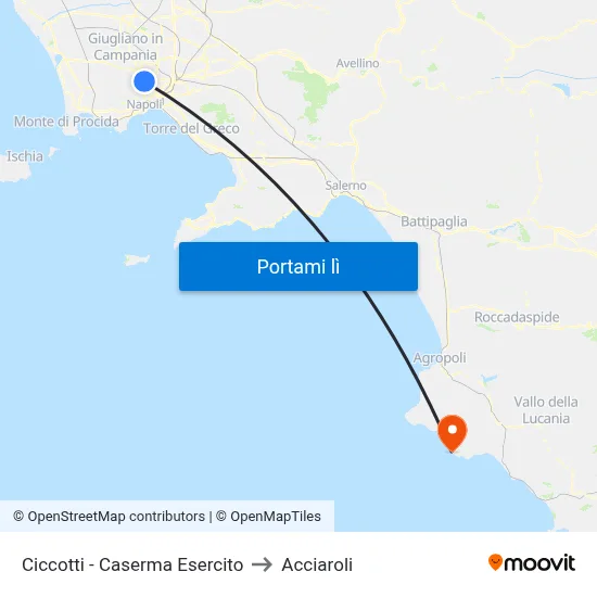 Ciccotti - Caserma Esercito to Acciaroli map