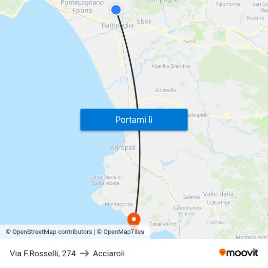 Via F.Rosselli, 274 to Acciaroli map