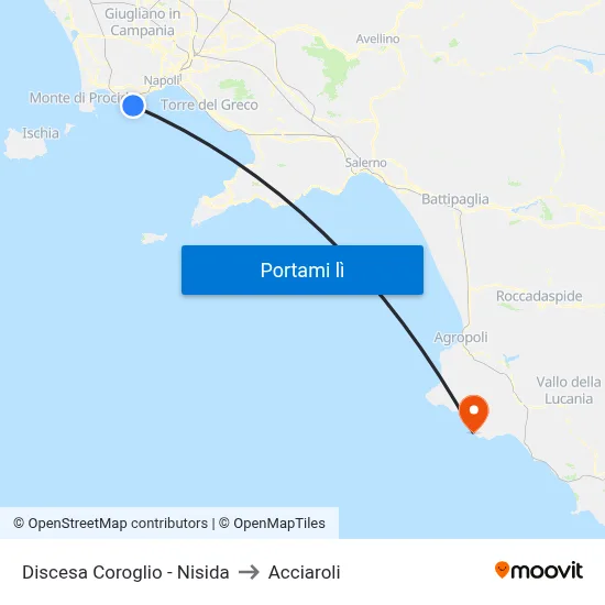 Discesa Coroglio - Nisida to Acciaroli map