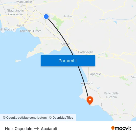 Nola Ospedale to Acciaroli map